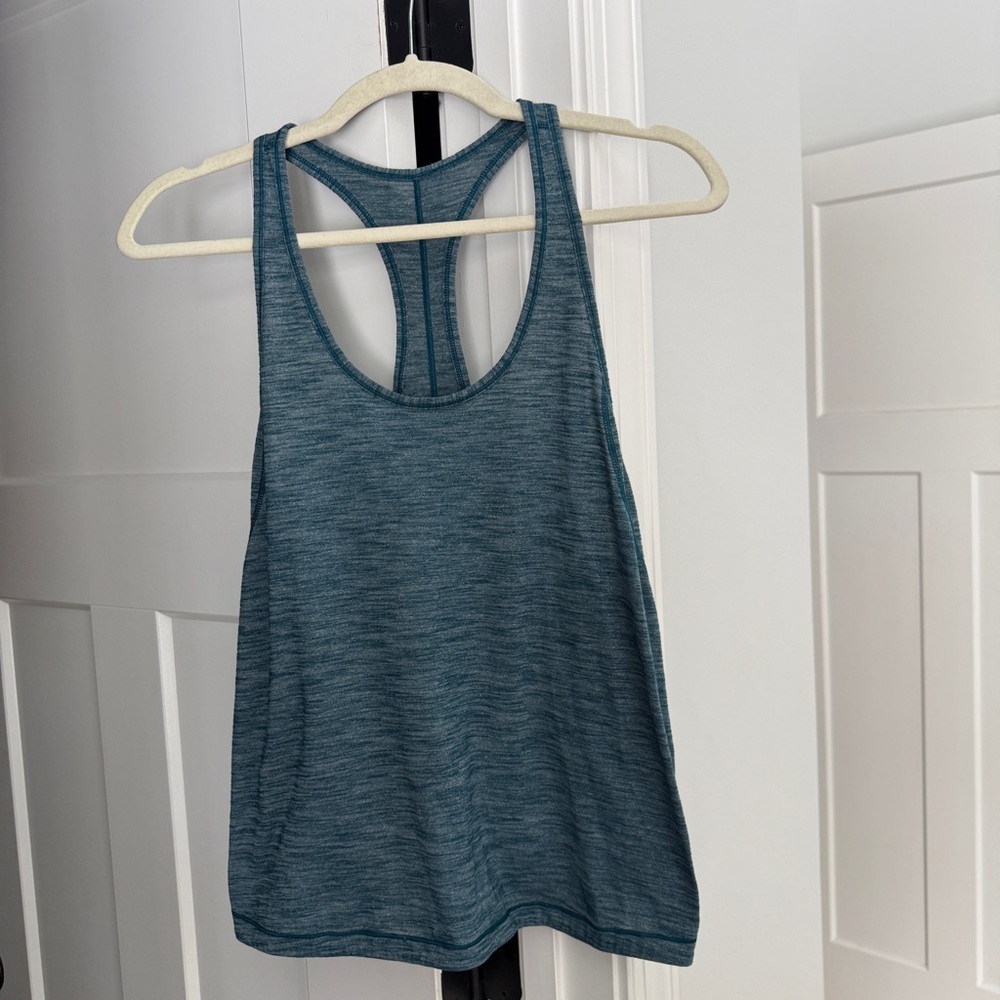 Lululemon singlet racer back tank‎ top teal Heathered sleeveless workout